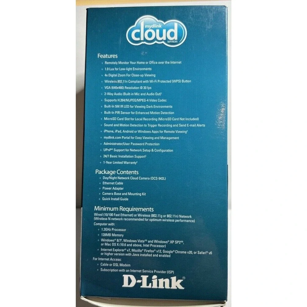 D-Link Record & Playback Wi-Fi Camera with Remote Viewing (DCS-942L)